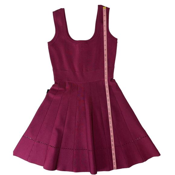 NEW NWT Herve Leger Fit and Flare Maroon Mini Dress Size Large - Picture 14 of 15